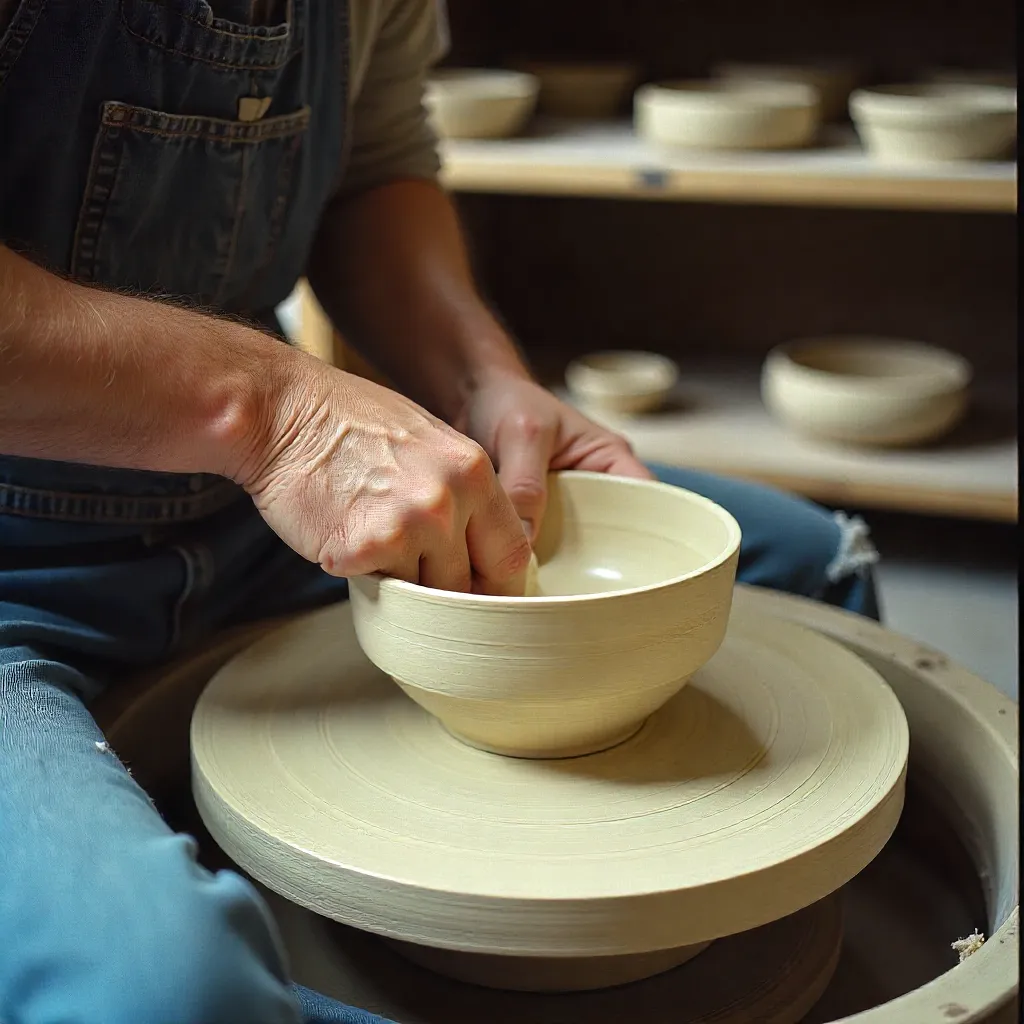 Keramikverkstad med lergods